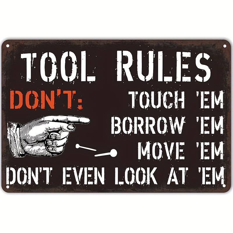 Funny Garage Tools Rules Sign Man Cave Decor Gifts For Men, Hanging  Ornaments For Room, Wall Decor - Temu